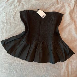 H&M black smock ruffle skirt